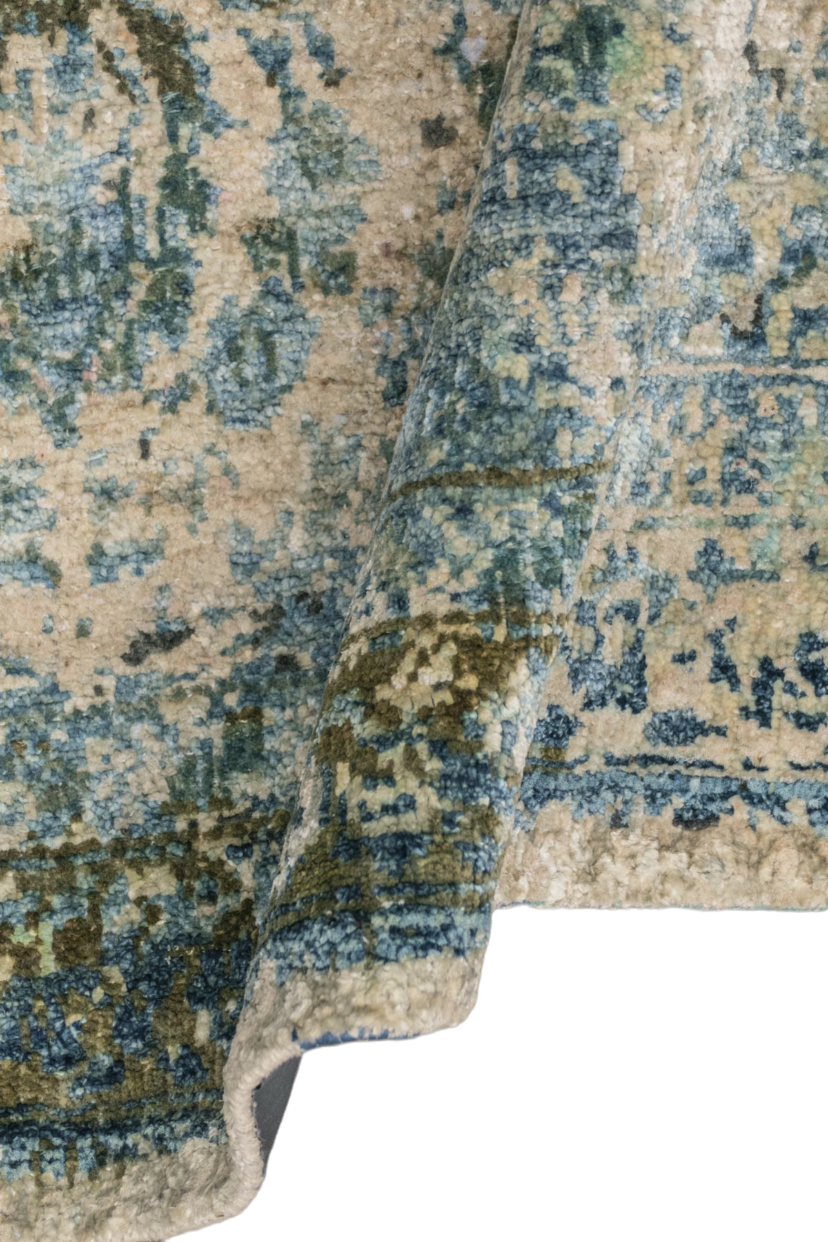 Teppich aus Naturseide & Hochlandwolle - Aquarell 