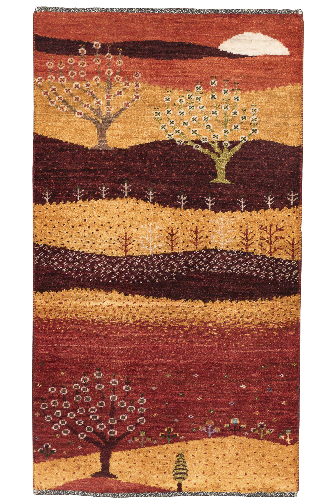 Iran Gabbeh Teppich-Unikat - Abendgold in den Dünen