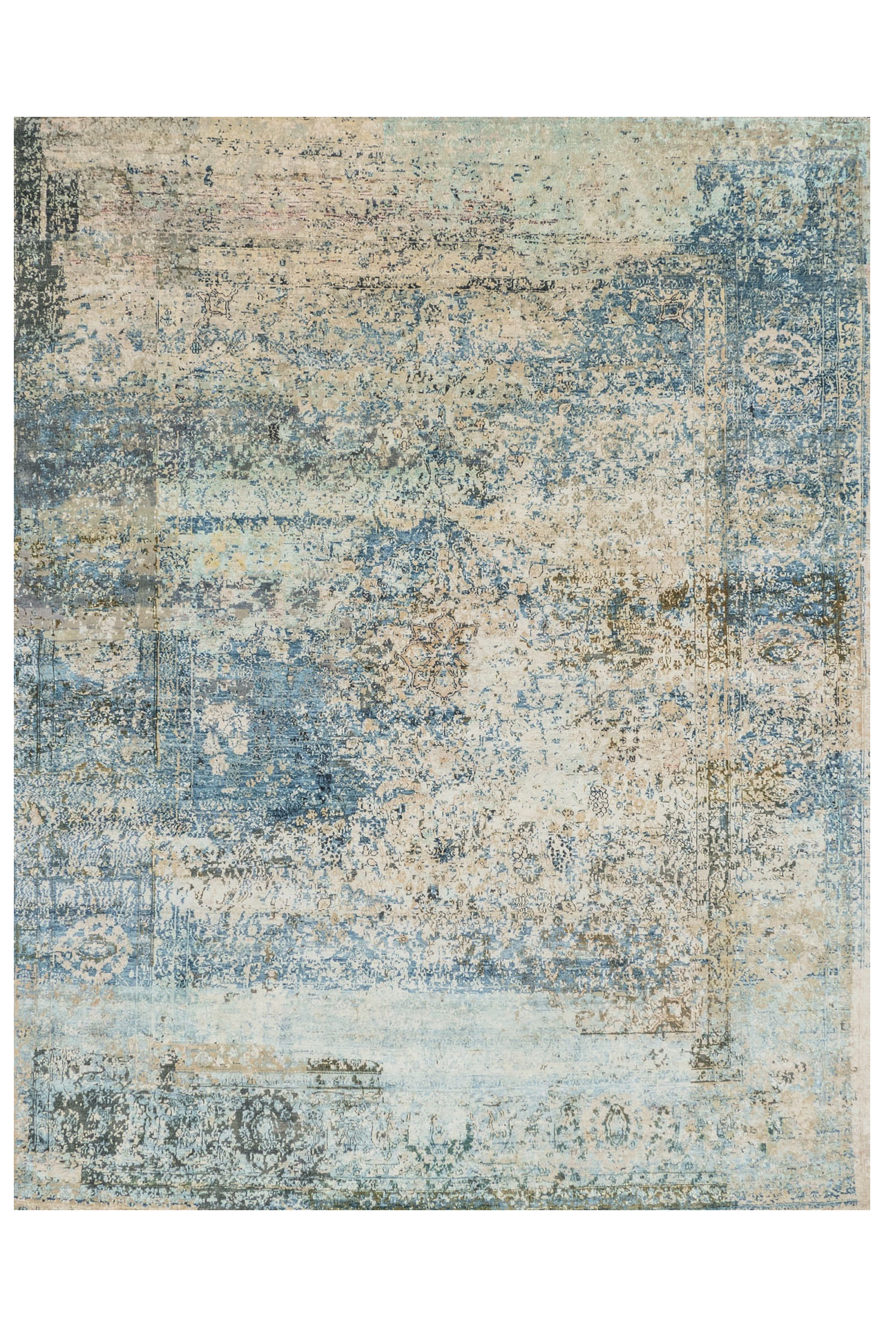 Teppich aus Naturseide & Hochlandwolle - Aquarell 