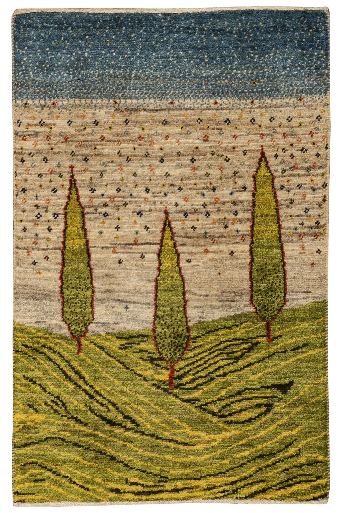 Iran Gabbeh Teppich-Unikat - Sternenlandschaft